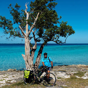 bike tour leader by the sea